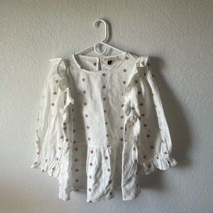 Universal Thread Ruffle Floral Embroidered Blouse